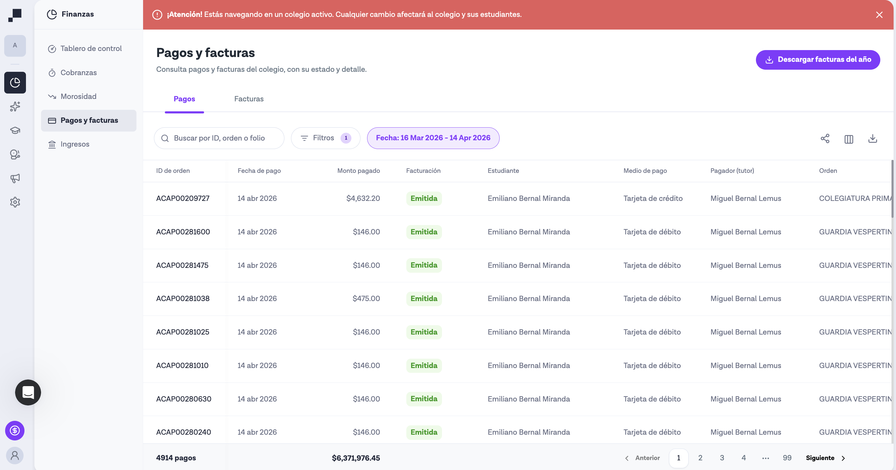 Cometa Payments Dashboard